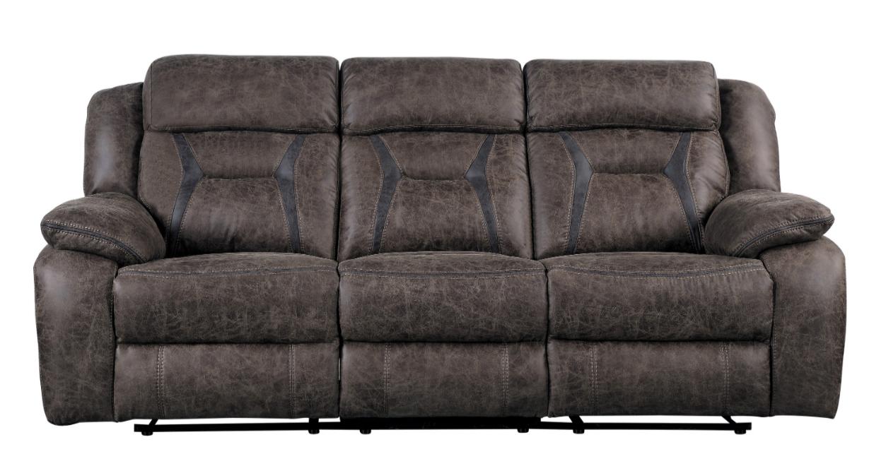 Madrona Double Reclining Sofa in Dark Brown 9989DB-3
