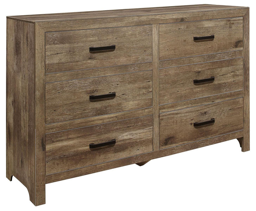 Mandan 6 Drawer Dresser in Weathered Pine 1910-5