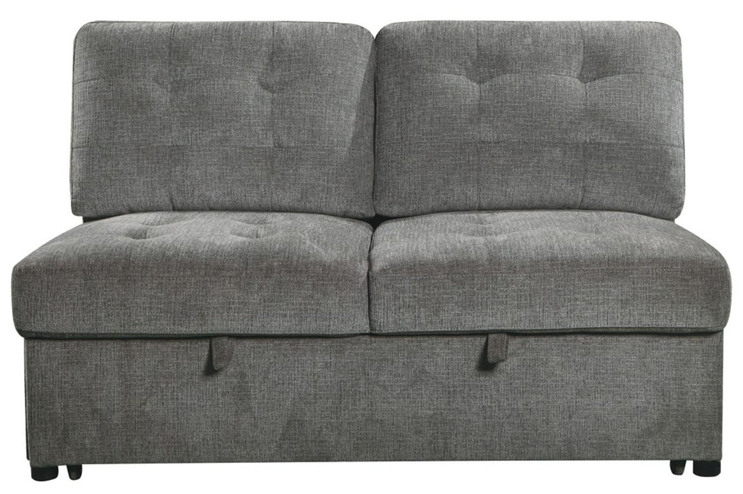 Logansport Armless 2-Seater with Pull-out Bed in Gray 9401GRY-2A