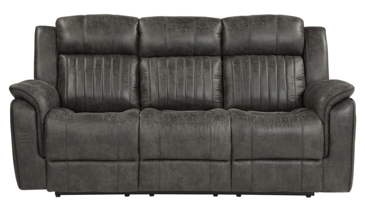 Centeroak Double Reclining Sofa in Gray 9479BRG-3