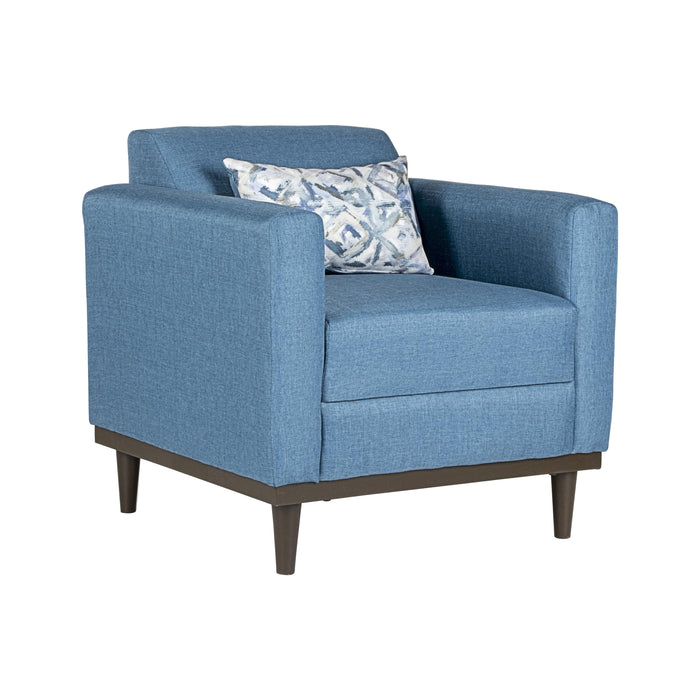 AIDEN CHAIR W/1 THROW PILLOW-BLUE