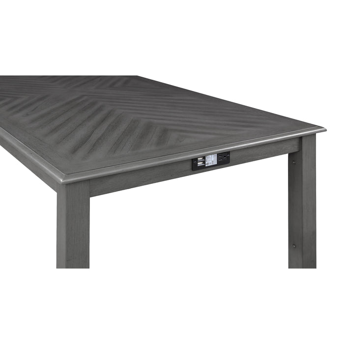 AMY  60" COUNTER TABLE+CHAIRS W/STG  (5 PCS)  -GRAY