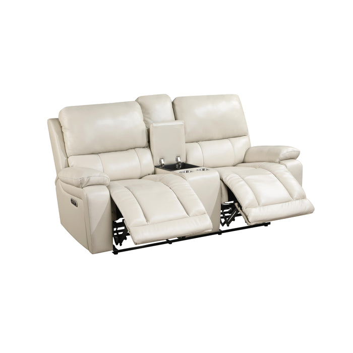 CICERO RECLINING CONSOLE LOVESEAT-CREAM
