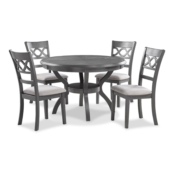 CORI ROUND DINING 5 PC SET-GRAY
