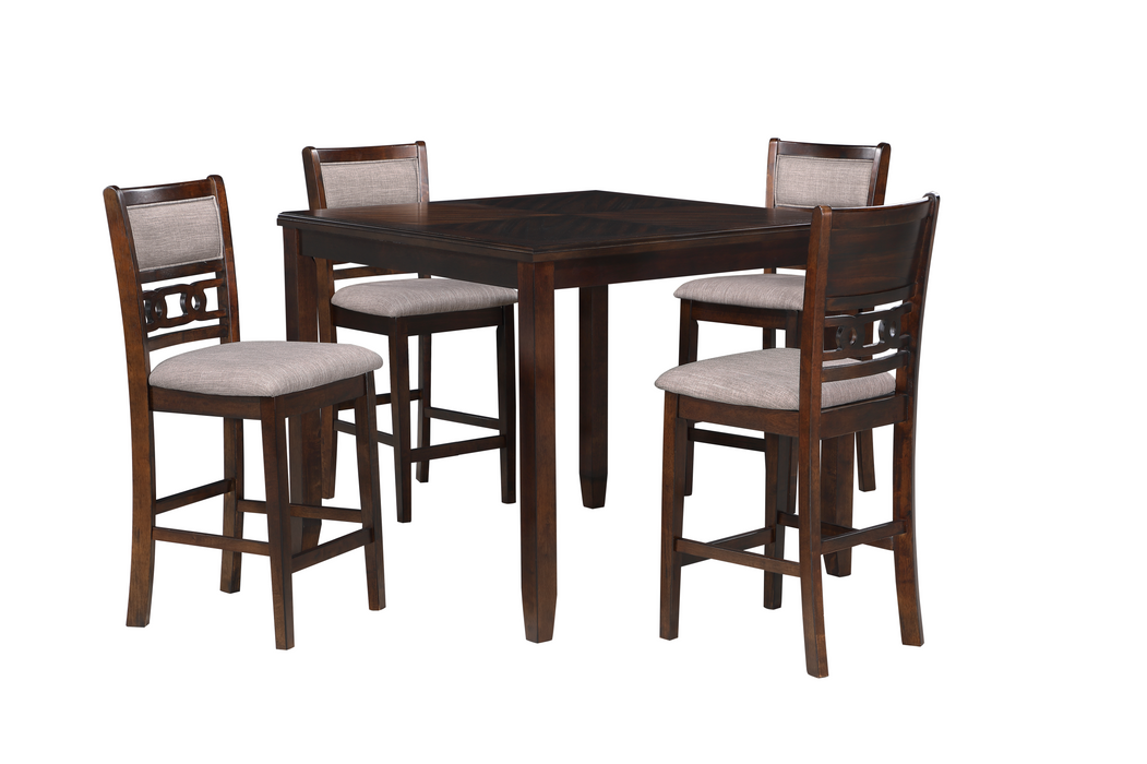 GIA 5PC 42" SQUARE COUNTER TABLE & 4 CHAIRS-CHERRY
