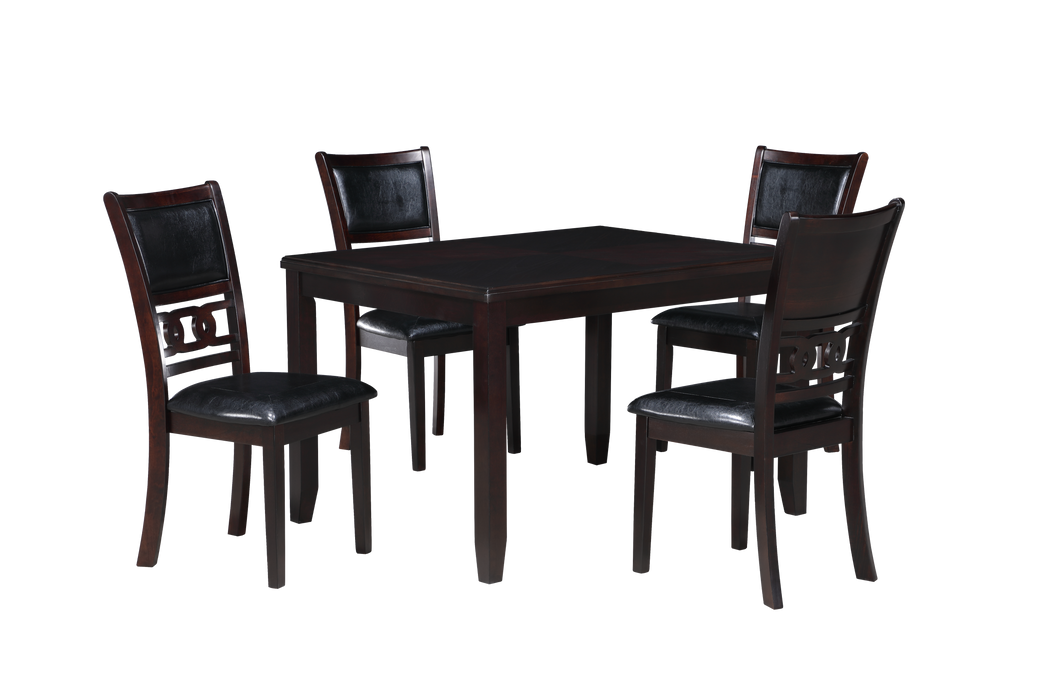 GIA 5PC 48" RECT. DINING TABLE & 4 CHAIRS-EBONY
