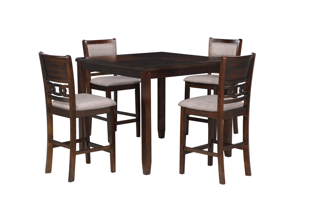 GIA 5PC 42" SQUARE COUNTER TABLE & 4 CHAIRS-CHERRY