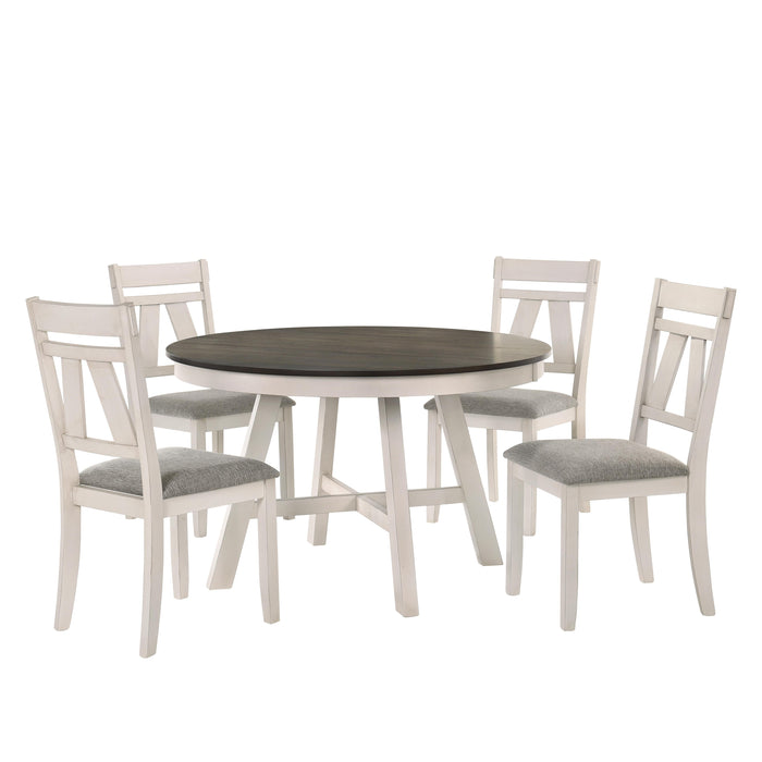 MAISIE ROUND TABLE-WHITE/BROWN