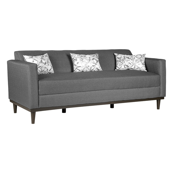 AIDEN SOFA W/3 THROW PILLOWS-SILVER GRAY image