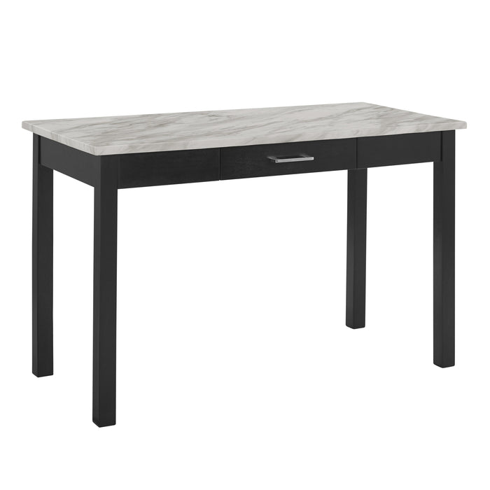 CELESTE DESK W/WHITE/GRAY FAUX MARBLE TOP-ESPRESSO BASE image