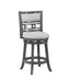 GIA 29" SWIVEL BARSTOOL-GRAY W/GRAY FABRIC SEAT image