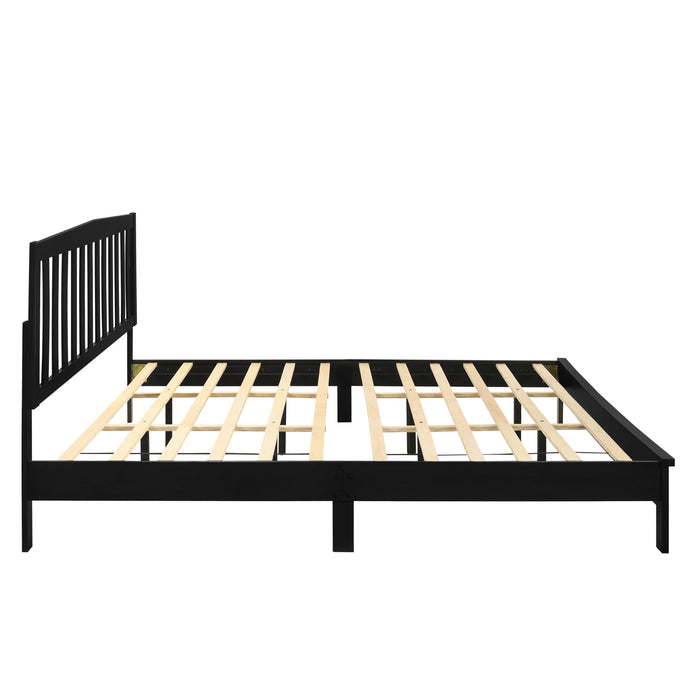 LEO 6/6 EK SLAT BED-HB/FB/RAILS-BLACK