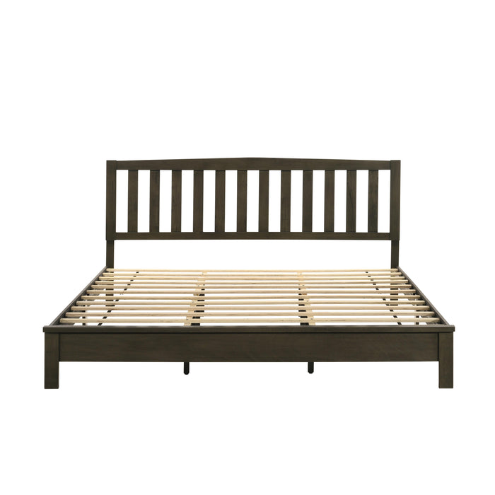 LEO 6/6 EK SLAT BED-HB/FB/RAILS-GRAY