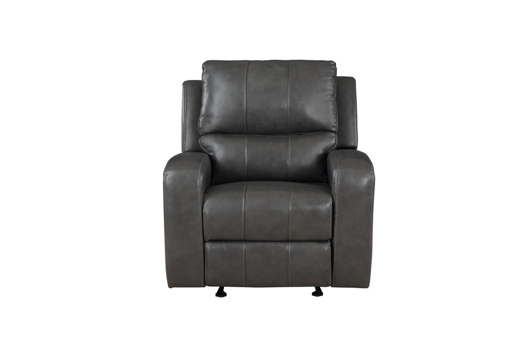 LINTON LEATHER GLIDER RECLINER W/ PWR FR-GRAY