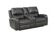 LINTON LEATHER CONSOLE LOVESEAT W/ PWR FR-GRAY image