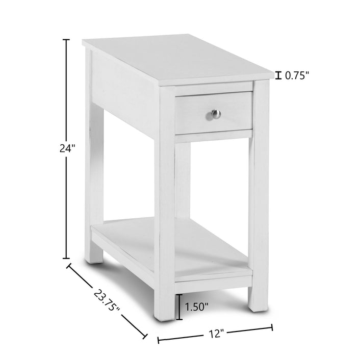 NOAH END TABLE WITH DRAWER-WHITE