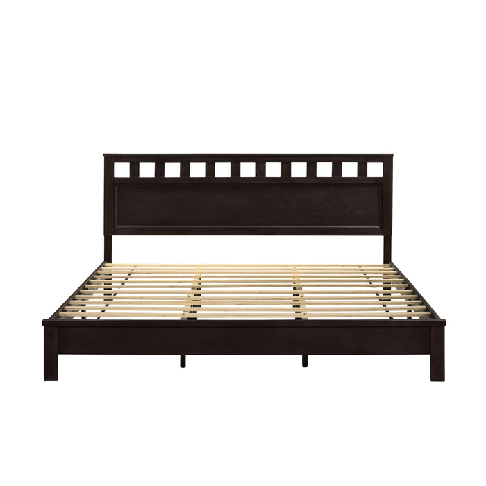 PISCES 6/6 EK PANEL BED-HB/FB/RAILS-MERLOT