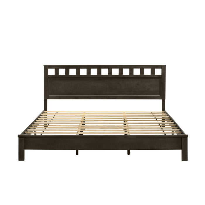 PISCES 6/6 EK PANEL BED-HB/FB/RAILS-GRAY