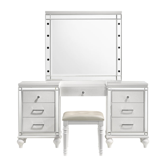 VALENTINO VANITY TABLE STOOL-WHITE