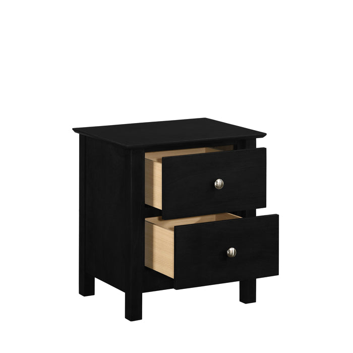 ZODIAC 2 DRAWER NIGHTSTAND-BLACK