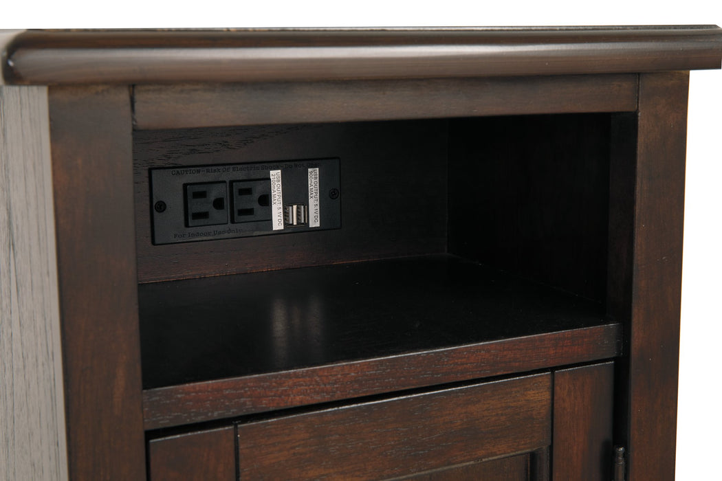 Barilanni Chairside End Table with USB Ports & Outlets