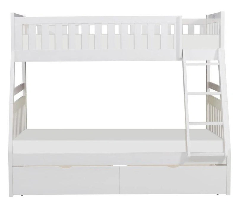 Galen Twin/Full Bunk Bed w/ Storage Boxes in White B2053TFW-1*T