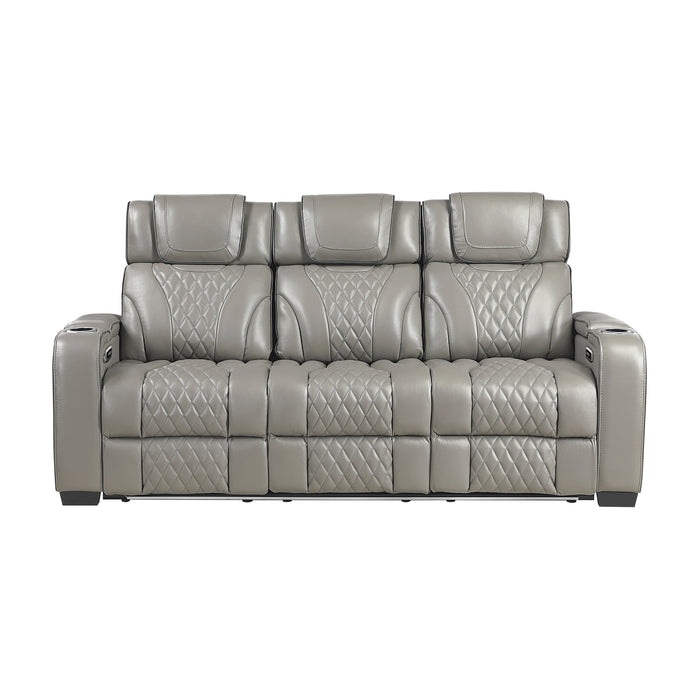 Apex Power Double Reclining Sofa With Center Drop-Down Cup Holders