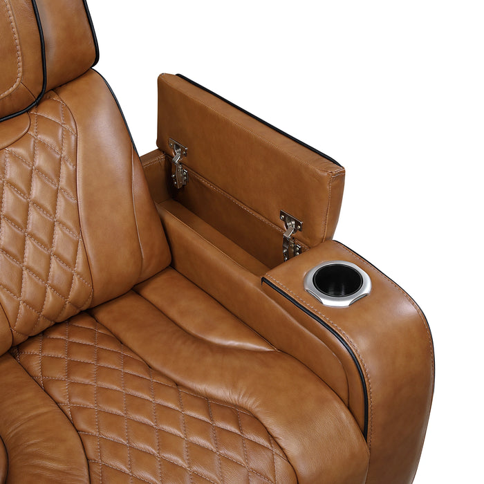Apex Power Double Reclining Sofa With Center Drop-Down Cup Holders