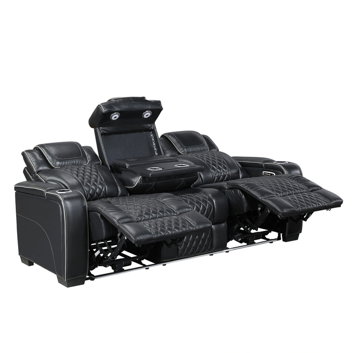 Apex Power Double Reclining Sofa With Center Drop-Down Cup Holders
