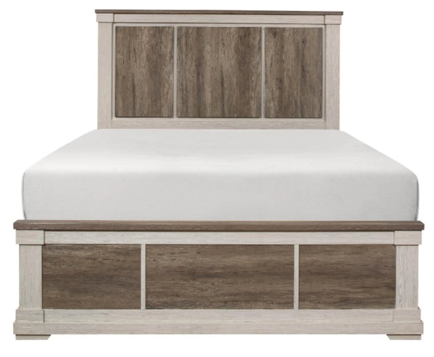 Arcadia Full Panel Bed in White & Weathered Gray 1677F-1*