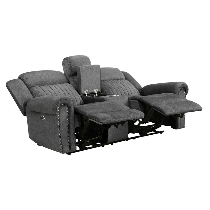 Brennen Power Double Reclining Love Seat With Center Console