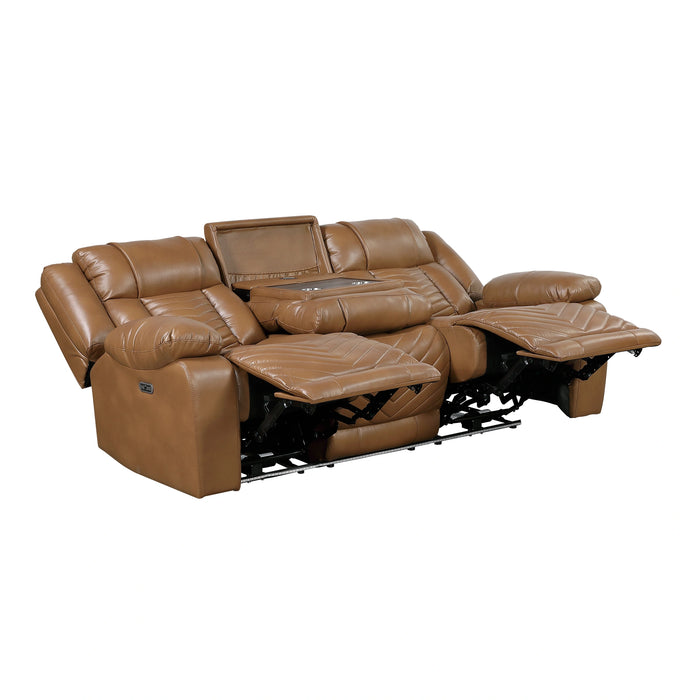 Huron Power Double Reclining Sofa With Center Drop-Down Cup Holders