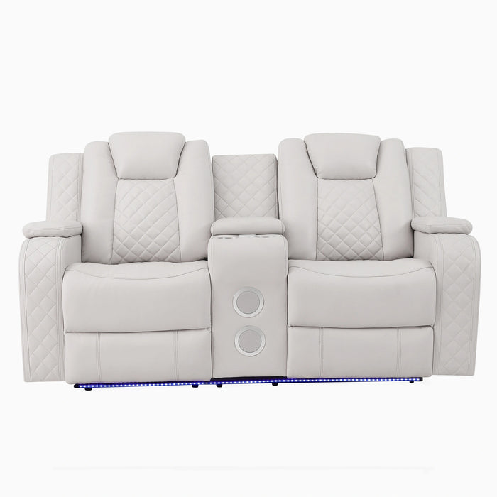 Radiant Pw D. Recln Loveseat W/ Console