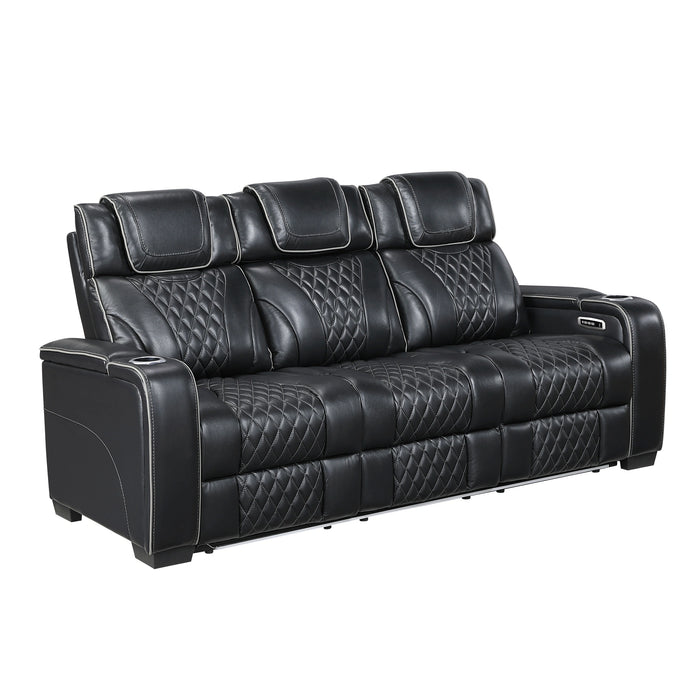 Apex Power Double Reclining Sofa With Center Drop-Down Cup Holders