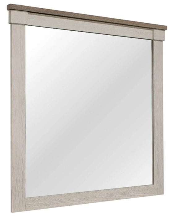 Arcadia Mirror in White & Weathered Gray 1677-6