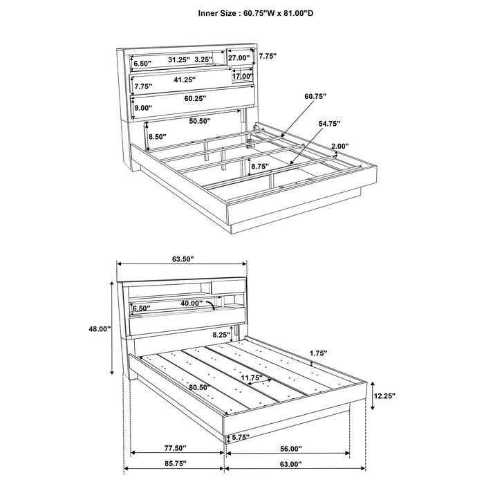 Fenwick Bookcase Platform Bed