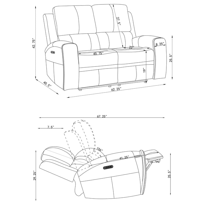 Brickston Triple Power Reclining Sofa Set